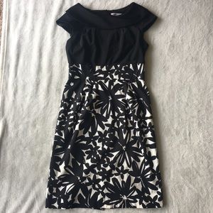 Madison Leigh Petite B&W Floral Dress